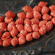 Бусина им.коралла "Ракушка спиральная", цвет коралловый, 17.5x12.5x11 мм