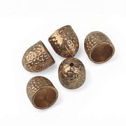 Колпачок-наконечник "Арахис", для бисерного жгута, цвет красное золото, 13x12.5 мм