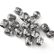 Концевик для шнура "Лотос", цвет античное серебро, 11.5x9.5 мм