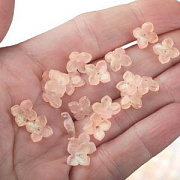 Бусина "Вероника", стекло, цвет светло-персиковый, 10x10x3.5 мм