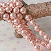 Ракушечный жемчуг круглый, класс "А", цвет персиковый, 8 мм