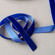 Лента, бархат, цвет синий, ширина 15.9 мм