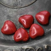 Бусина говлит синтетический "Сердце", цвет красный, 23.5x24.5x8.5 мм