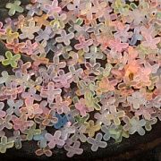 Бусина, акрил "Клематис", матовая, цветовой микс пастельный, 11.5x11.5x3 мм