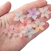 Бусина, акрил "Оксалис", матовая, цветовой микс пастельный, 24x25.5x5.5 мм