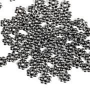 Разделитель для бусин "Ромашка", цвет черный, 6х1.5 мм  (уп 30 +/-2 шт)