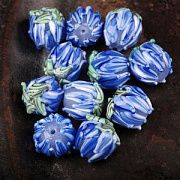 Бусина, Лэмпворк "Колокольчик большой", стекло, цвет синий, 13-14.5x13-15 мм