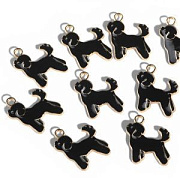 Подвеска металл "Болонка", эмаль, цвет черный, 17x20 мм