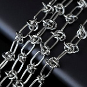 Цепочка "Узел", цвет платина, звено 12.5x5.5x1 мм