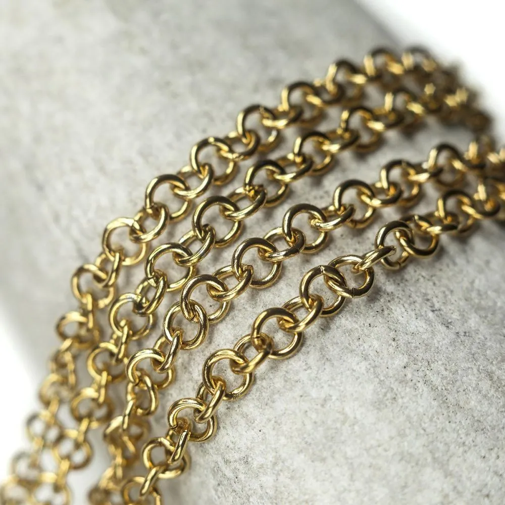 цепочка "раунд 304", цвет золото, звено 5x1 мм