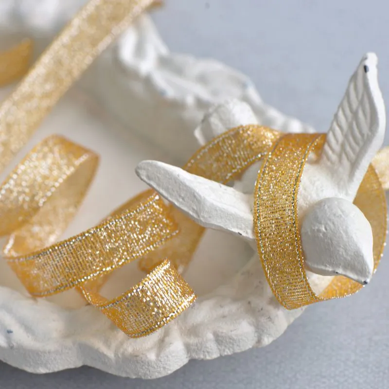 лента парчовая, цвет золотой металлик, ширина 9 мм