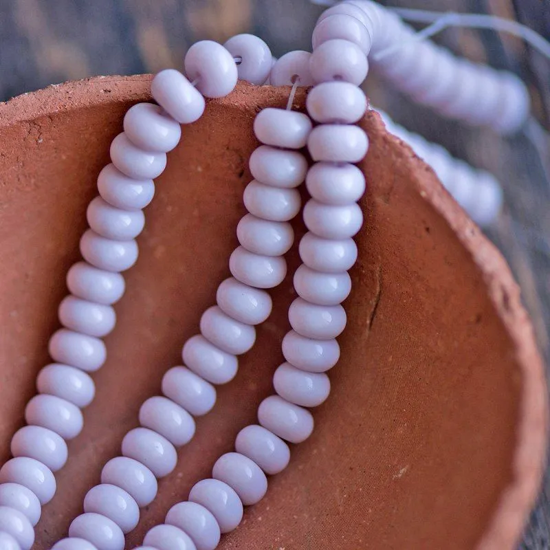 бусина, стекло, абакус, цвет светло-сиреневый, окрашена, 8х5 мм