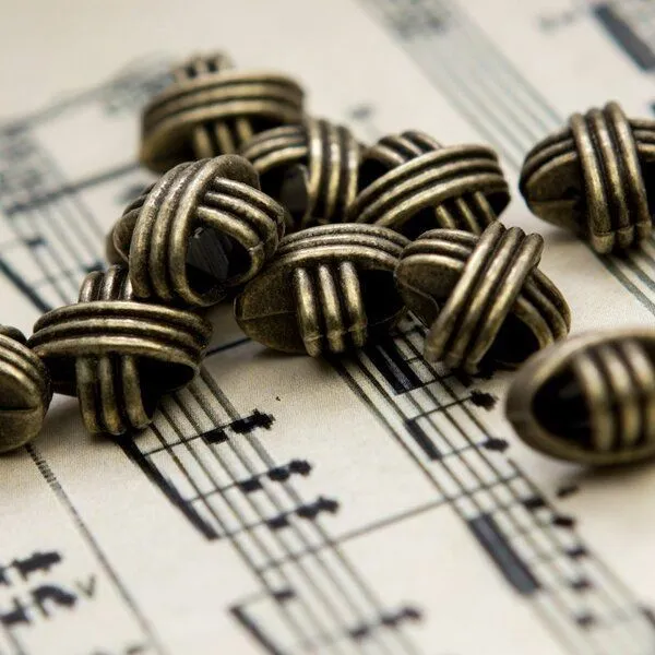 ес бусина металл "узел", цвет античная бронза, 12x12x9 мм