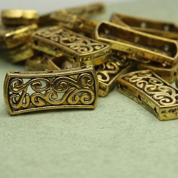 коннектор "витраж", цвет античное золото, 27х12х4 мм