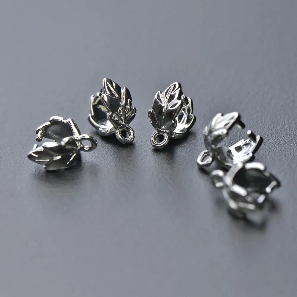 бейл "листок", цвет платина, 9x7x4.5 мм