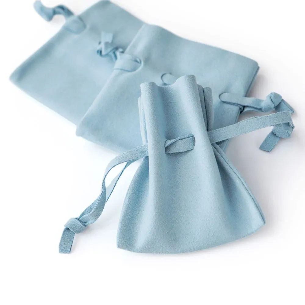 мешочек для украшений, микрофибра, цвет голубой, 8x7 см