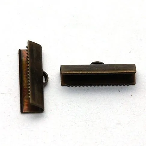 зажим для ленты, цвет античная бронза, 20х4 мм