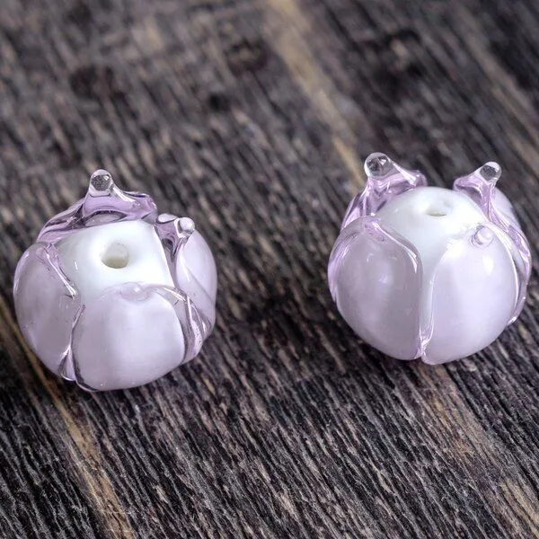 бусина, мурано "бутончик", светло-розовый, 13х12 мм