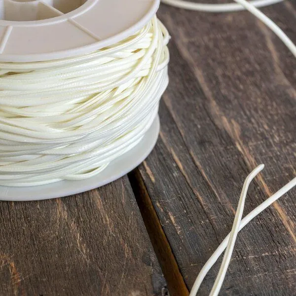 шнур, имитация кожи, плоский, цвет белый, 1х1 мм