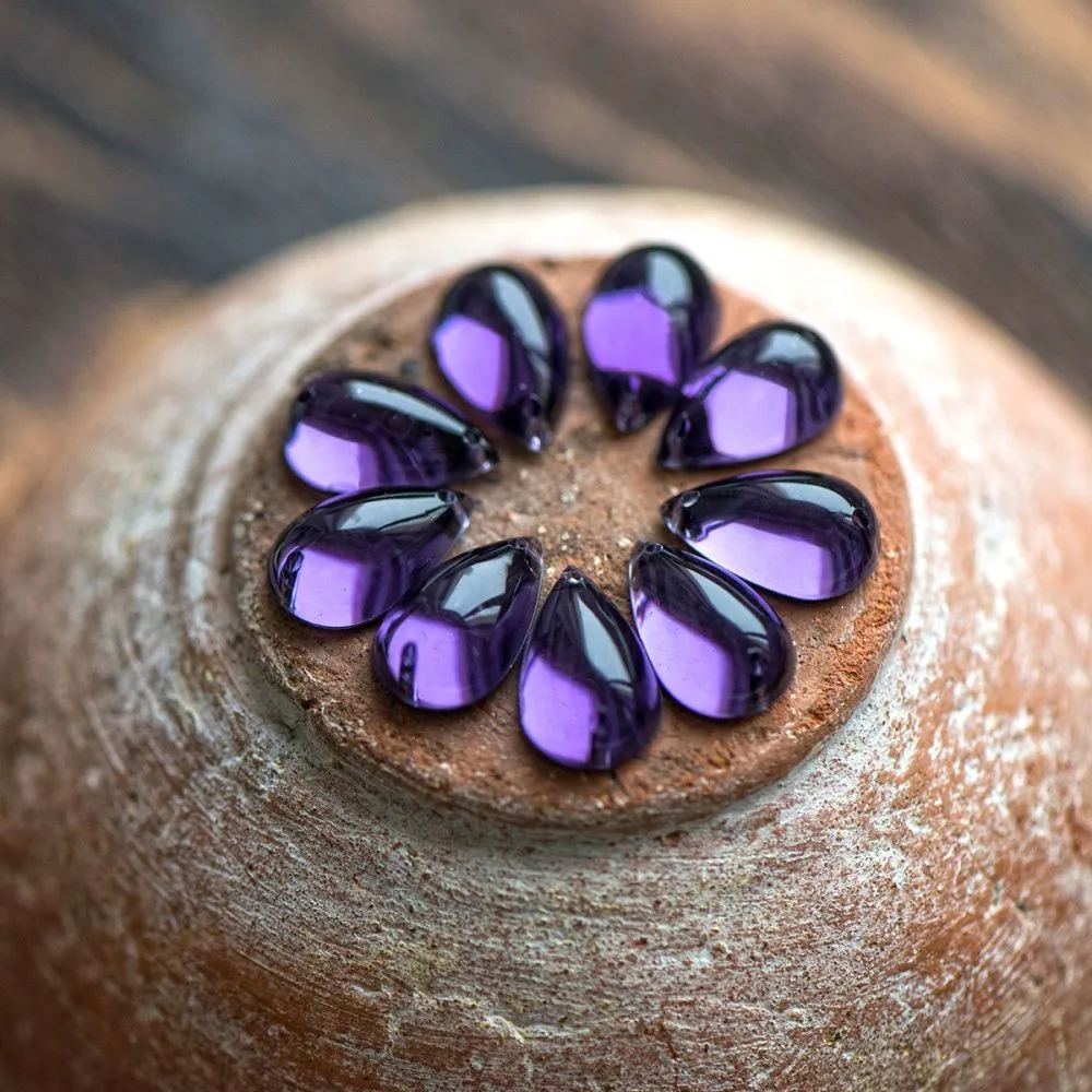 стразы пришивные "капля", акрил, цвет фиолетовый, 15х9х6 мм