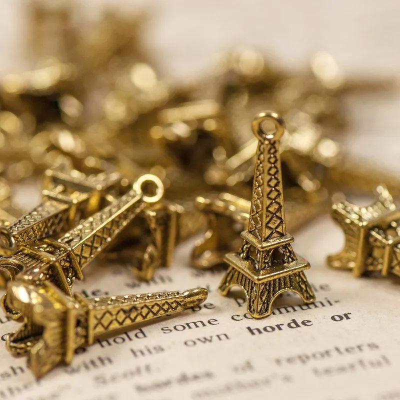 подвеска металлическая "эйфелева башня", цвет античное золото, 24х8х7 мм