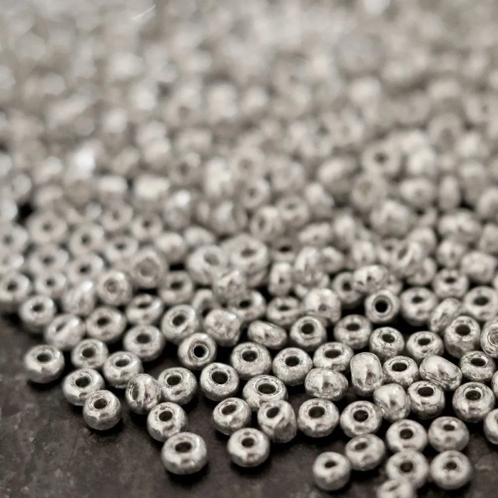 бисер "радуга", цвет металлик платина, 12/0 (уп 7 г)