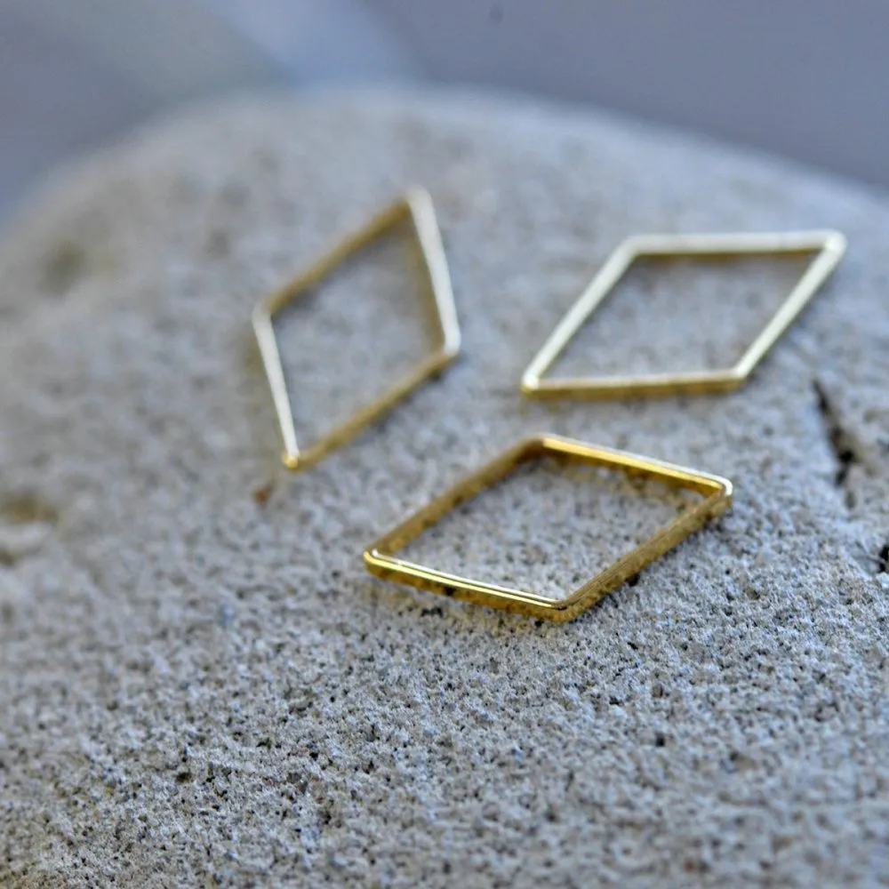 подвеска металл "ромбус", позолота, 17x9x1 мм