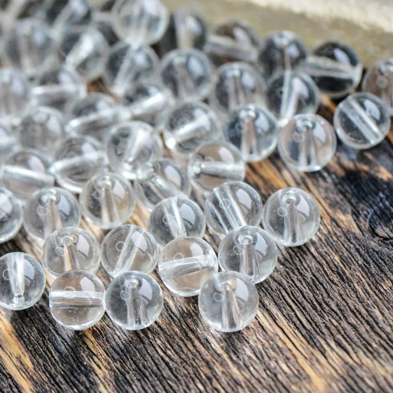 бусина, стекло 8, цвет прозрачный, 8 мм