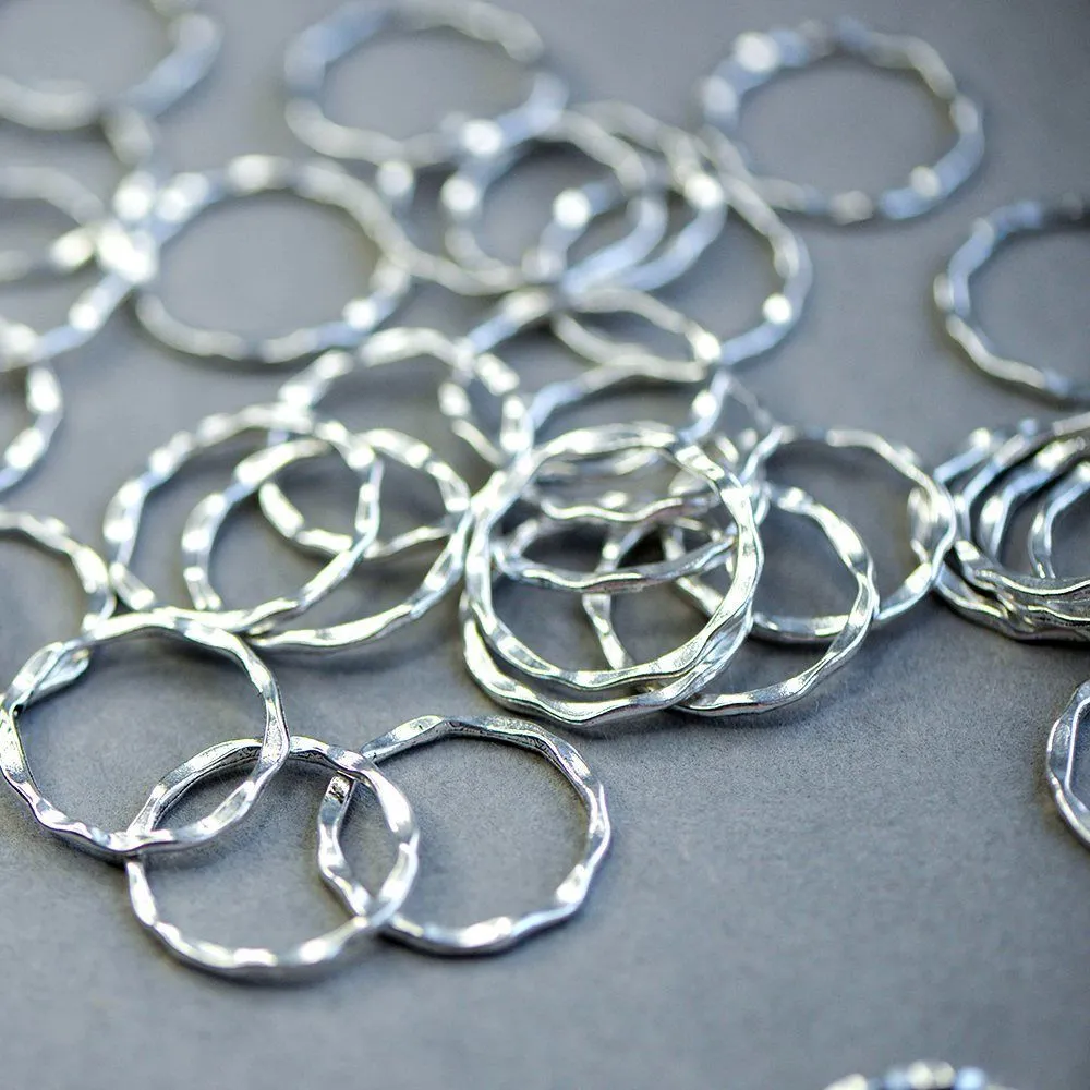 коннектор "кольцо №2", цвет античное серебро, 22x1.5 мм