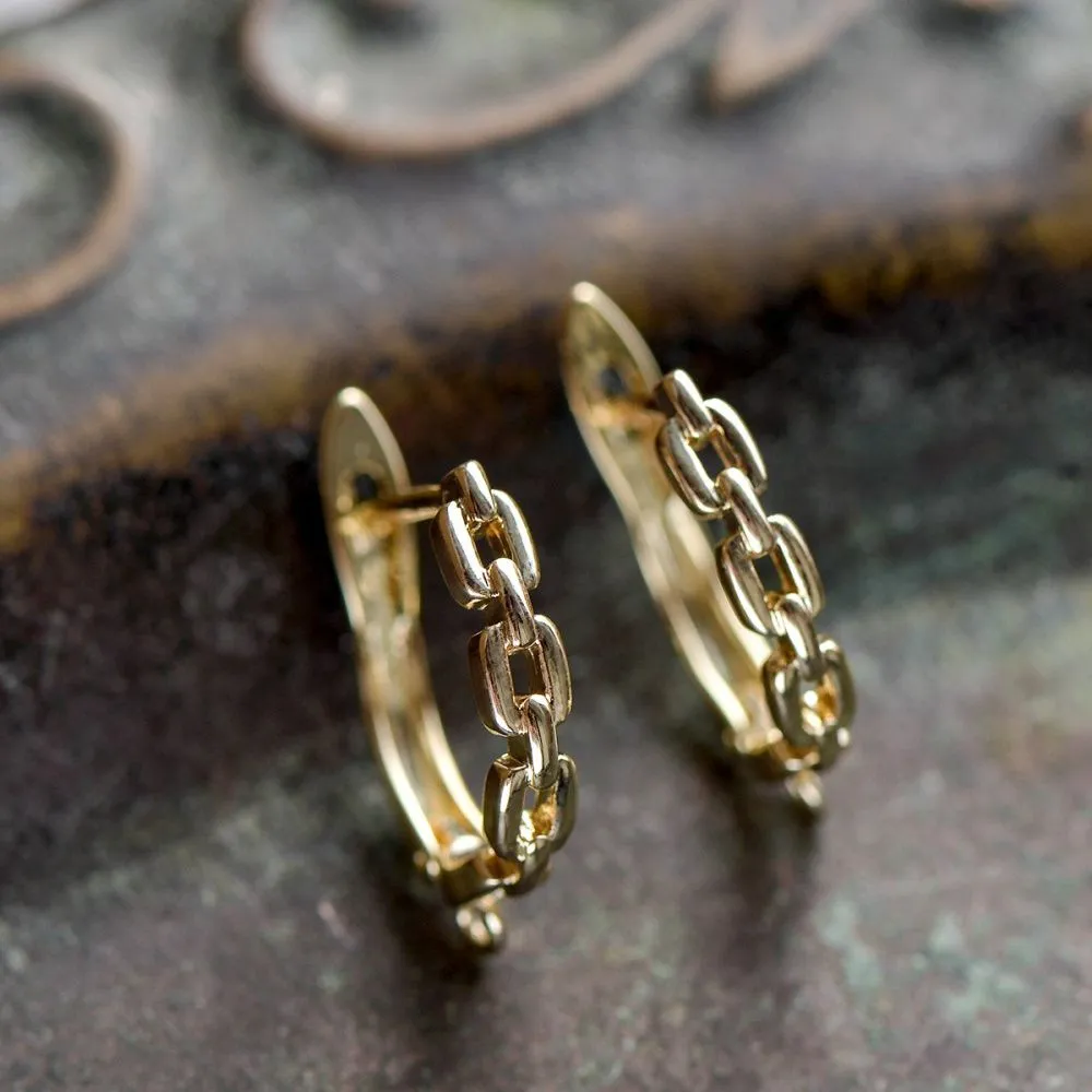 швензы "цепь", позолоченные, 20.5x13x3 мм 