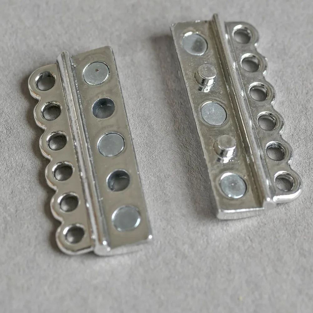 Замочки застежка магнитная "пенал", цвет платина, 34x21x6 мм