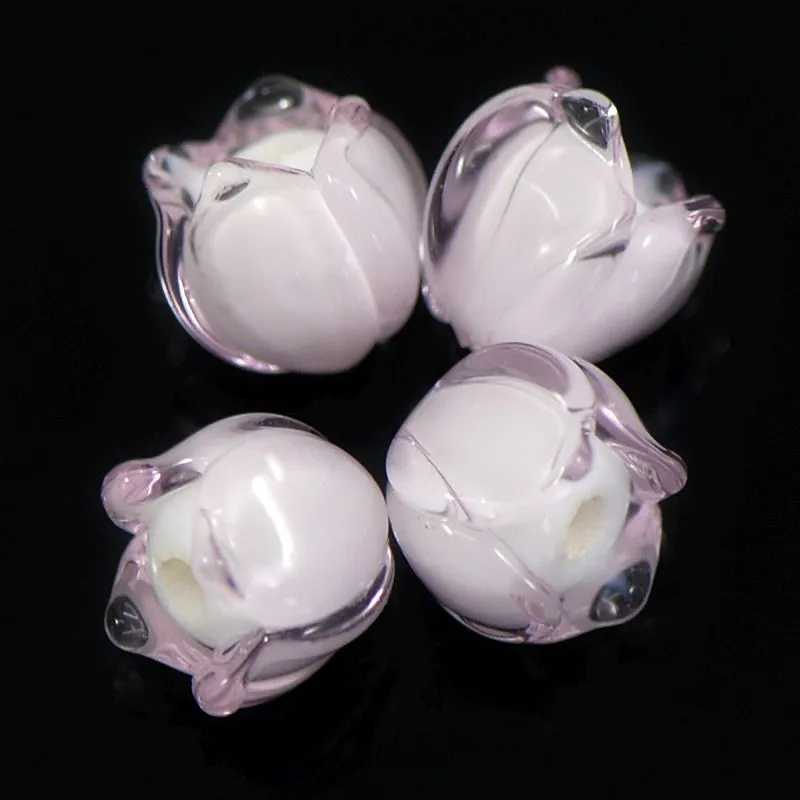 бусина, мурано "ландыш", розовый, 7х7 мм