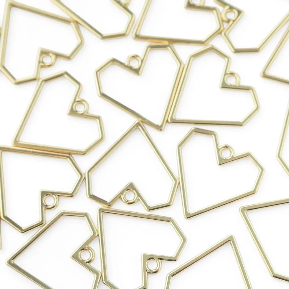 подвеска металл "геометрик-харт", цвет светлое золото, 20x20x1 мм