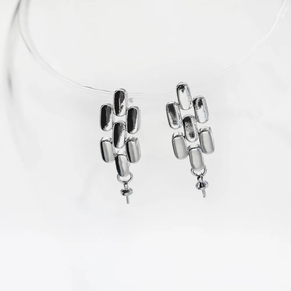 пуссеты "монга", цвет платина, 28x9 мм