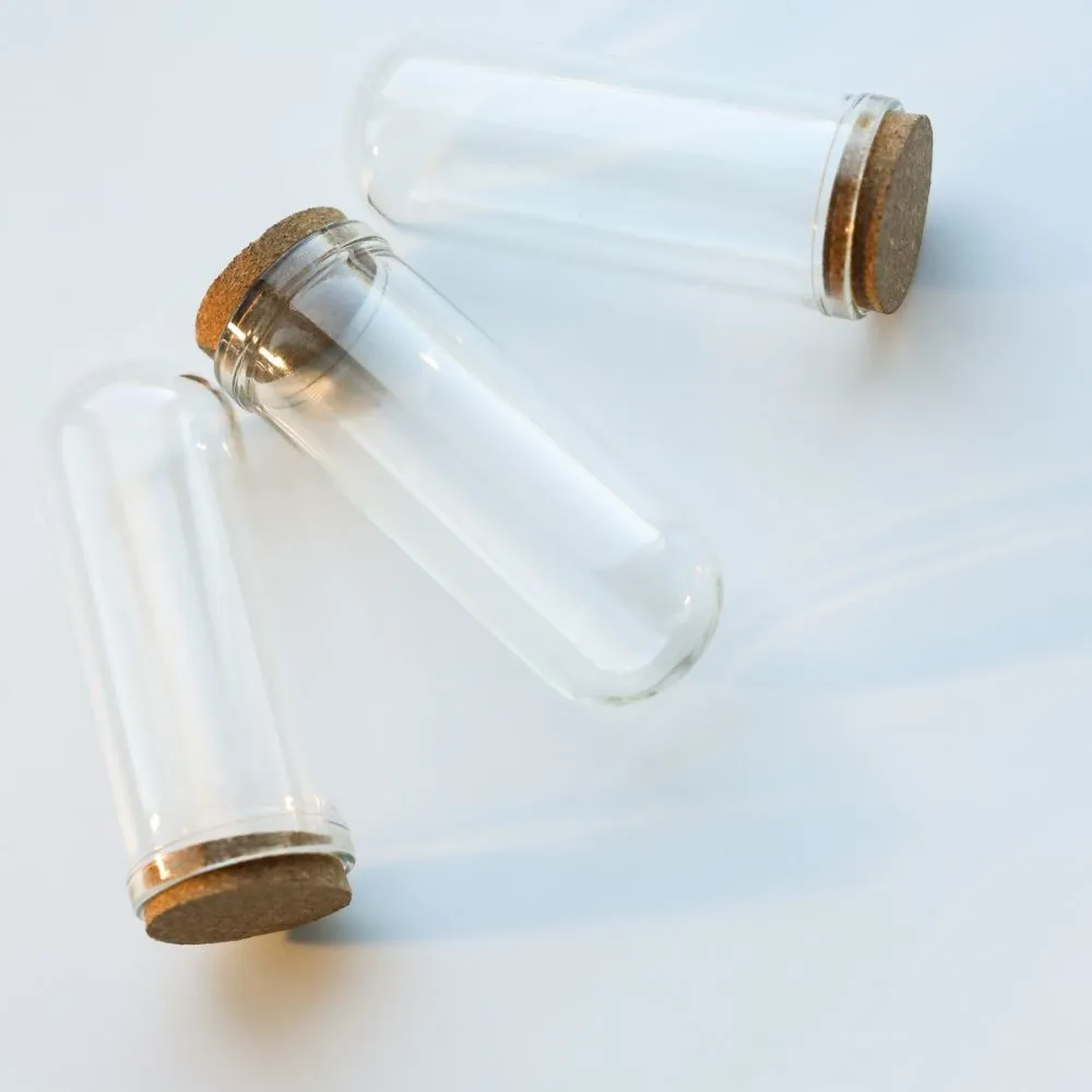 колба с крышкой, прозрачная, 71.5x28 мм