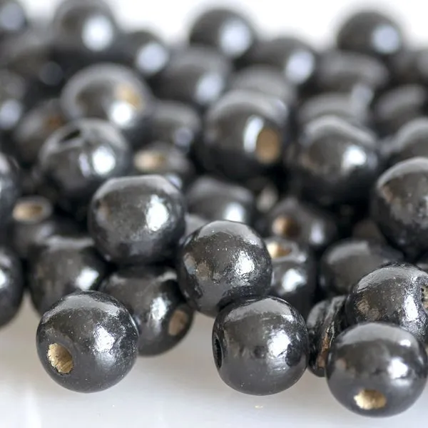 бусина дерево 12, цвет черный, 12х10.5 мм