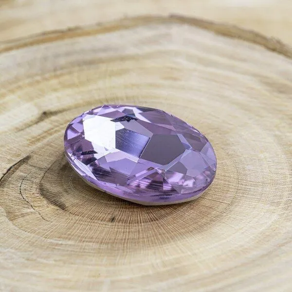 кабошон стекло кристалл, овальный, цвет tanzanite, 25х18 мм