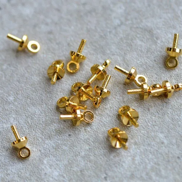 бейл "гвоздик", позолота, 8x4 мм