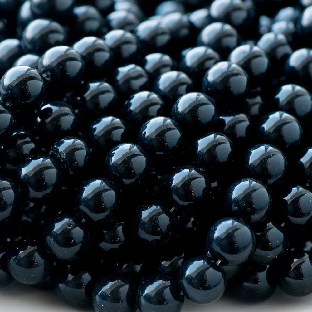 бусина, стекло 12, цвет черный, 12 мм