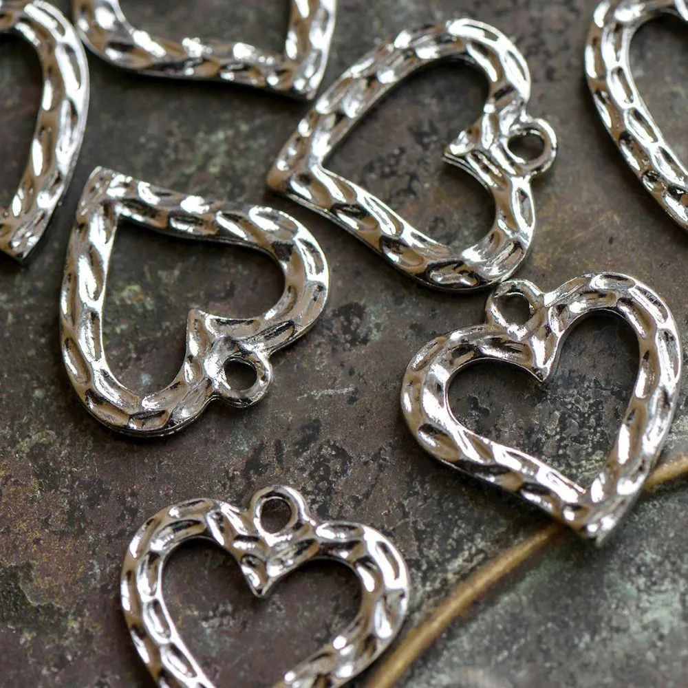 подвеска металлическая "железное сердце", цвет платина, 21x19x2 мм