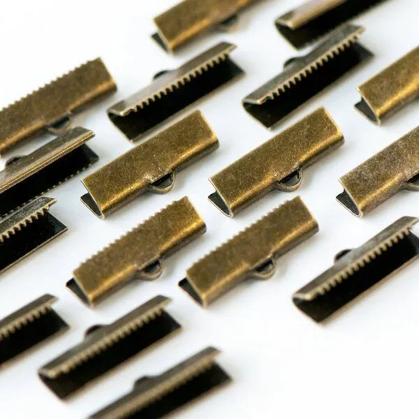 зажим для ленты, цвет античная бронза, 20х4 мм