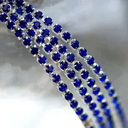 Цепочка "Стар", со стразами Cristal, цвет серебро, 2.5 мм, стразовая лента