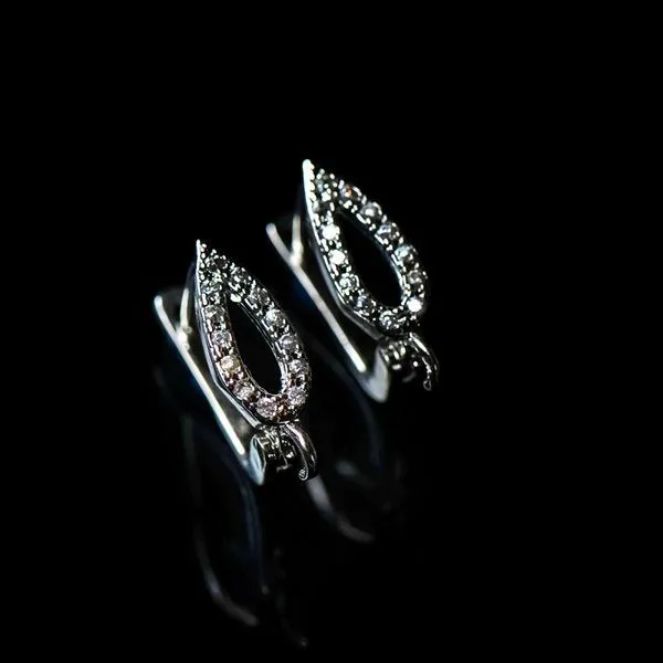 швензы "капля", с цирконием, покрытие платина, 15x5x11 мм 