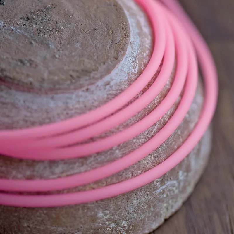 шнур резиновый, с отверстием, цвет розовый, 3 мм