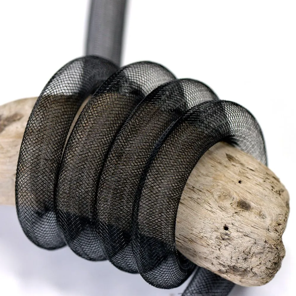 ювелирная сетка, пластик, цвет черный, диаметр 16 мм
