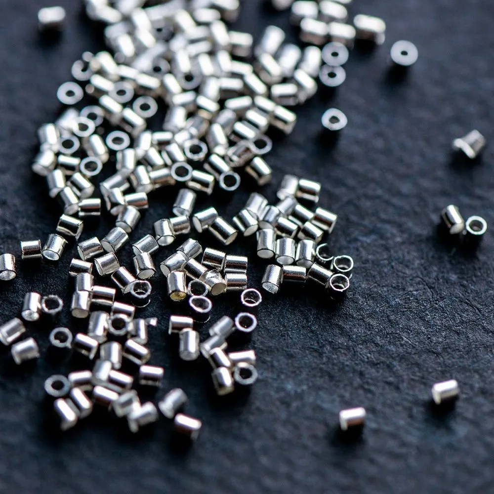 кримп-трубочка, цвет серебро, 1.5x1.5 мм 