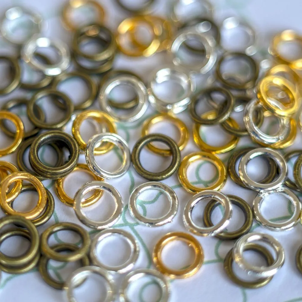 колечко неразъемное, цветовой микс, 7х1 мм (уп 5 гр)