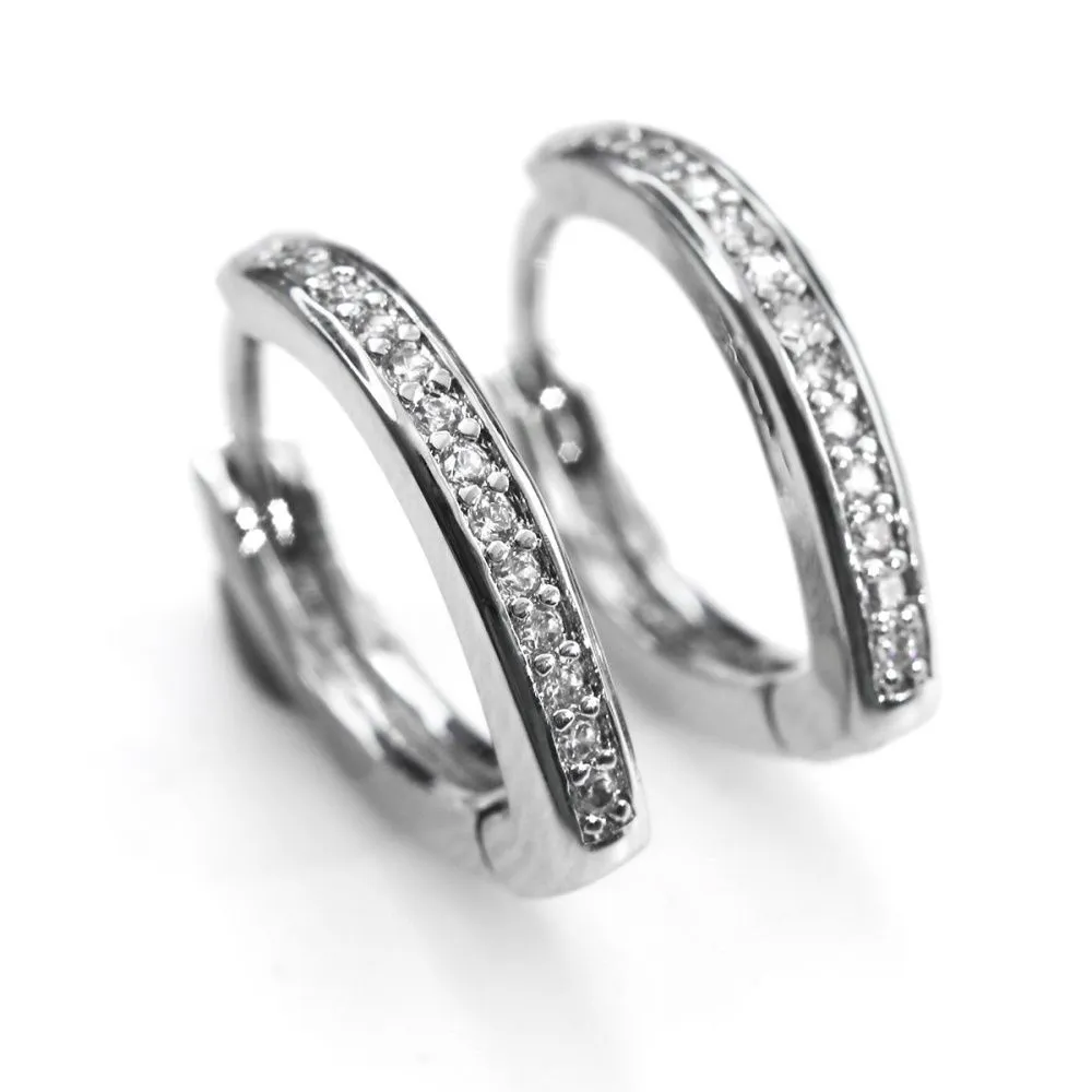 швензы "версо", с цирконием, покрытие платина, 16x14x2.5 мм 