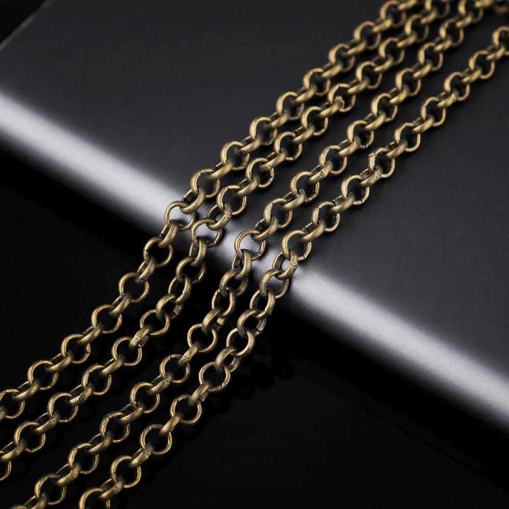 цепочка "раунд", цвет античная бронза, звено 5x1.5 мм