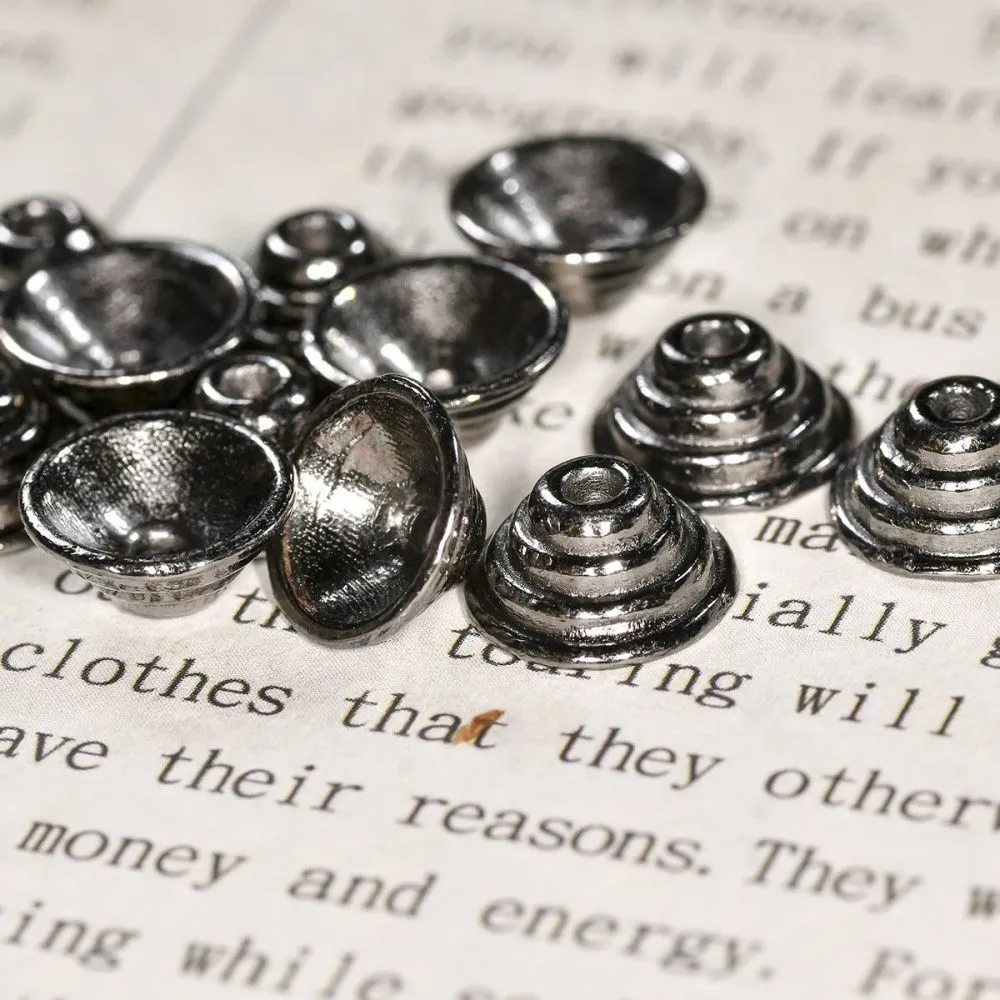 шапочка для бусин "пирамидка", цвет черный, 10х5 мм